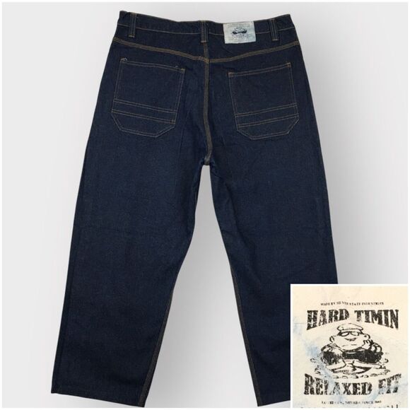 Other - Vintage Hard Timin Jeans Blue Denim Baggy‎ Wide Leg Y2K Mens Size 38